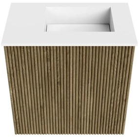Mondiaz Joya 40cm toiletmeubel dusk met wastafel faye rechts zonder kraangat talc
