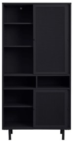 Hoge Kast Zwart Metaal - 90x40x180cm.