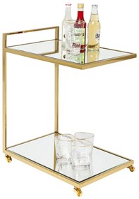 Kare Design Classy Gold Gouden Trolley Met Spiegelglas - 50 X 33cm.