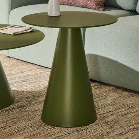 Kave Home Wilshire Ronde Bijzettafel Mat Glas Groen 50 Cm - 50 X 50cm.
