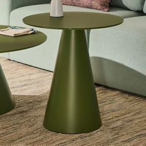 Kave Home Wilshire Ronde Bijzettafel Mat Glas Groen 50 Cm - 50 X 50cm.