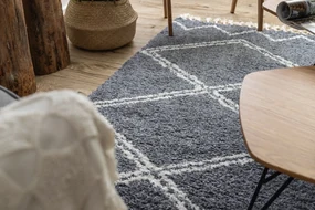 Tapijt BERBER ASILA B5970 grijskleuring / witrand ,  Barber , marokkaanse shaggy