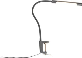 Klem bureaulamp zwart incl. LED met touch dimmer - Lionard