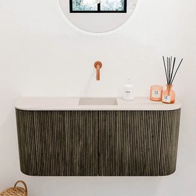 Mondiaz Joya DLux 95cm toiletmeubel ronding links/rechts shadow met wastafel faye midden zonder kraangat meli