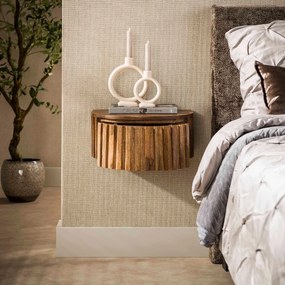 Zwevend Nachtkastje Met Relief Front - 40x35x17cm.