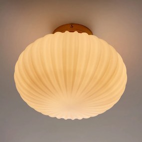 Plafondlamp in messing en opaline glas, Amia