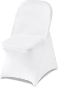 VEVOR stoelhoezen, stretch stoelhoezen, 150 stuks, wasbare en afneembare stoelhoezen van polyester-spandex voor bruiloften en diners, geschikt voor klapstoelen (45 x 46 x 77 cm), wit