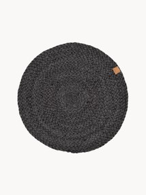 Ronde placemats Ash van jute, 4 stuks