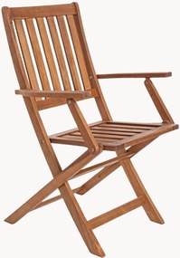 Inklapbare tuinstoelen Mali van acaciahout met armleuning, 2-delig