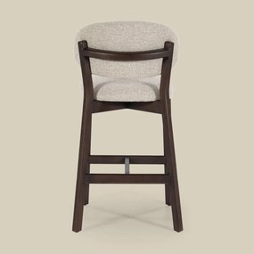 Eleonora Mikky Luxe Barstoel Walnoot En Taupe Stof
