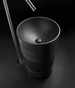 Sapho Barrel staande wastafel 42cm zwart mat