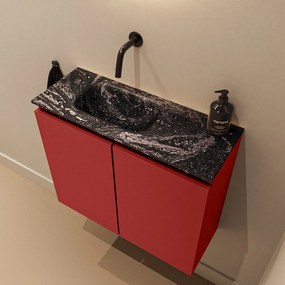 Mondiaz Ture DLux toiletmeubel 60cm fire met wastafel lava links zonder kraangat