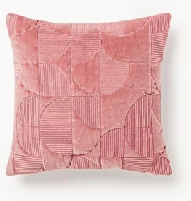 Geborduurde kussenhoes Verina met geometrisch patroon