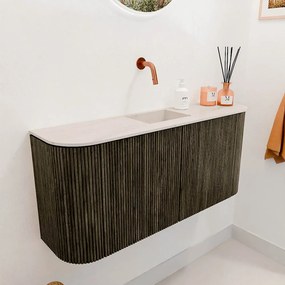 Mondiaz Joya DLux 95cm toiletmeubel ronding links/rechts shadow met wastafel faye midden zonder kraangat meli