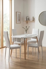 Set 4 Lauter Kunstlederen Stoelen