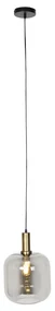 Design hanglamp zwart met goud en smoke glas - Zuzanna Design E27 rond Binnenverlichting Lamp