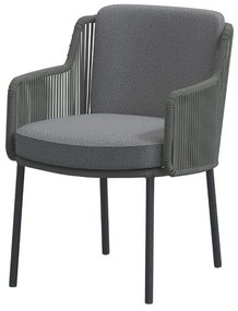 4 Seasons Outdoor Bernini tuinset platinum met RVS Prado tafel teak blad Ø 160 cm  Tuinset    houtkleur weerbestendig