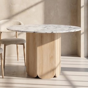 Ronde Eettafel Vijfhoekpoot Lichtgrijs - 120 X 120cm.