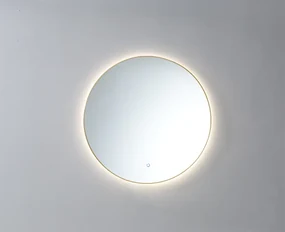 Lambini Designs ronde spiegel met dimbare LED-verlichting en spiegelverwarming 100cm goud