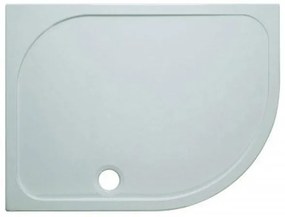 Crosswater Shower Tray douchebak 120x80x4.5cm rechts inclusief 90mm afvoer 55 radius met antikalkbehandeling polybeton wit SRQ81200RH