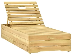 vidaXL Ligbed met beige kussen geïmpregneerd grenenhout