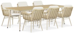 Tuinset 6 personen 240 cm Aluminium/rope Taupe Coco Antoni/Matale