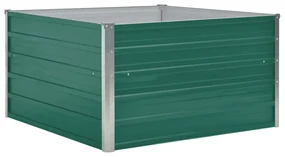 vidaXL Plantenbak verhoogd 100x100x45 cm gegalvaniseerd staal groen