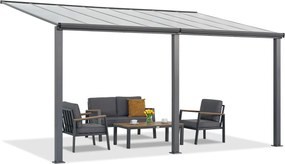 Aluminium terrasoverkapping 3 x 5 m Denver Garden Point antraciet