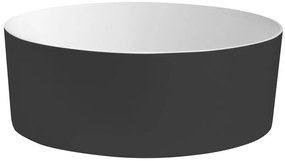 Sapho Thin waskom solid surface 38x14.2cm zwart mat