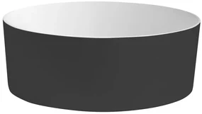 Sapho Thin waskom solid surface 38x14.2cm zwart mat