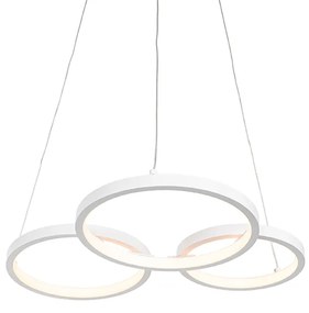 QAZQA Hanglamp wit incl. LED 3-staps dimbaar 3-lichts - Rondas Modern Binnenverlichting Lamp