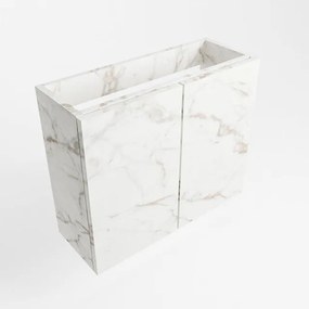 Mondiaz FOWY fonteinonderkast - 60x22x50cm - 2 deuren - push to open - softclose - Carrara FOWYTO60Car2D