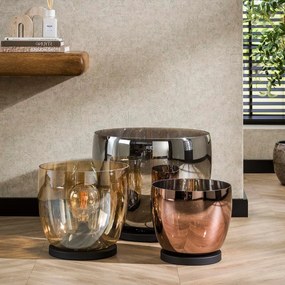 Lage Vloerlamp Van Koperkleurig Glas 33 Cm