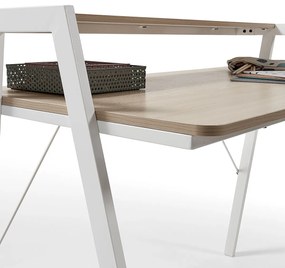 Kave Home Aarhus Wit Stalen Bureau - 115 X 60cm.