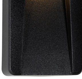 Set van 2 buiten wandlampen zwart rechthoekig incl. LED IP65 - Gem Modern IP65 Buitenverlichting