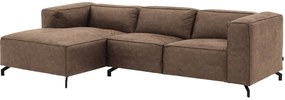 Goossens Bank Calvin bruin, micro leer, 2,5-zits, modern design