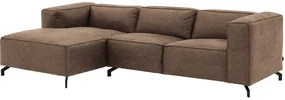 Goossens Bank Calvin bruin, micro leer, 2,5-zits, modern design