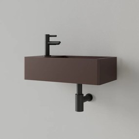 Sanigoods Luko fontein 40x22cm links met kraangat choco bruin