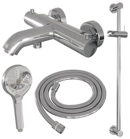 Brauer Chrome Edition thermostatische badkraan met glijstang en 3 standen handdouche chroom