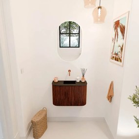 Mondiaz Joya 65cm toiletmeubel ronding links/rechts ruby met wastafel faye midden zonder kraangat urban