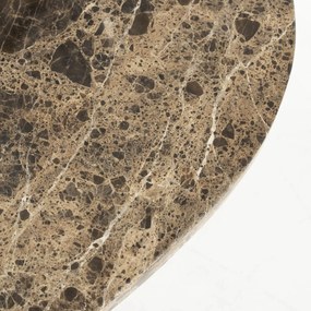 Ronde Salontafel Bruin Marmer 60 Cm - 60 X 60cm.