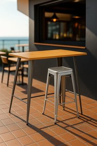 Torix Hoge Rechthoekige Tafel Natuurlijk Hout