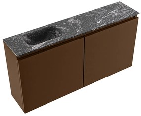 Mondiaz Ture DLux toiletmeubel 100cm rust met wastafel lava links met kraangat