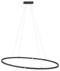 Design hanglamp zwart ovaal 120cm incl. LED 3-staps dimbaar - Ovallo