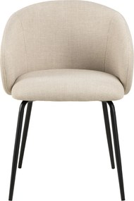 CLARA Beige (stof Monza 24)/zwarte poten - MODERNE GESTOFFEERDE KUIPSTOEL VOOR WOONKAMER/EETKAMER/KANTOOR LOFT