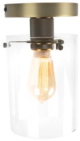 Moderne plafondlamp brons met glas - Dome Modern E27 cilinder / rond Binnenverlichting Lamp