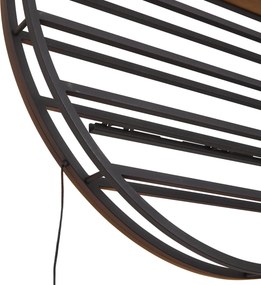 Moderne wandlamp zwart met wijnrek rond incl. LED - Wine Rack