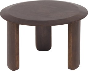 Set Van Twee Ronde Salontafels Bruin - 70 X 70cm.