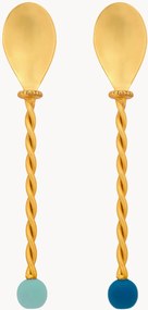 Cocktaillepels Torchon van edelstaal, 2-delig