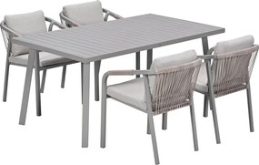 Garden Impressions Milou tuinset 5-delig - tuintafel 160x90 cm taupe